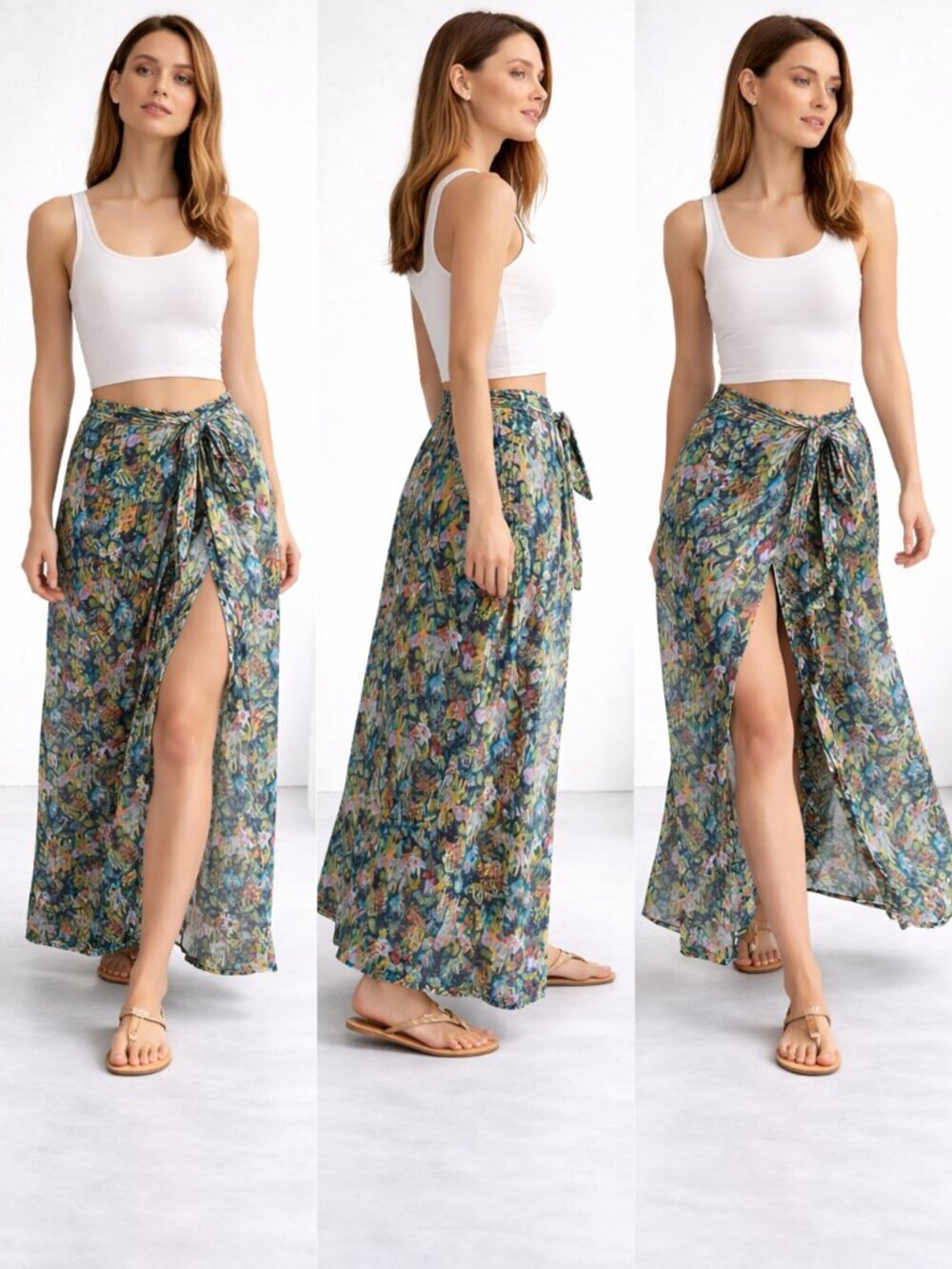New! Onia c Liberty Full Length maxi Pareo swim Wrap Coverup Small 36298